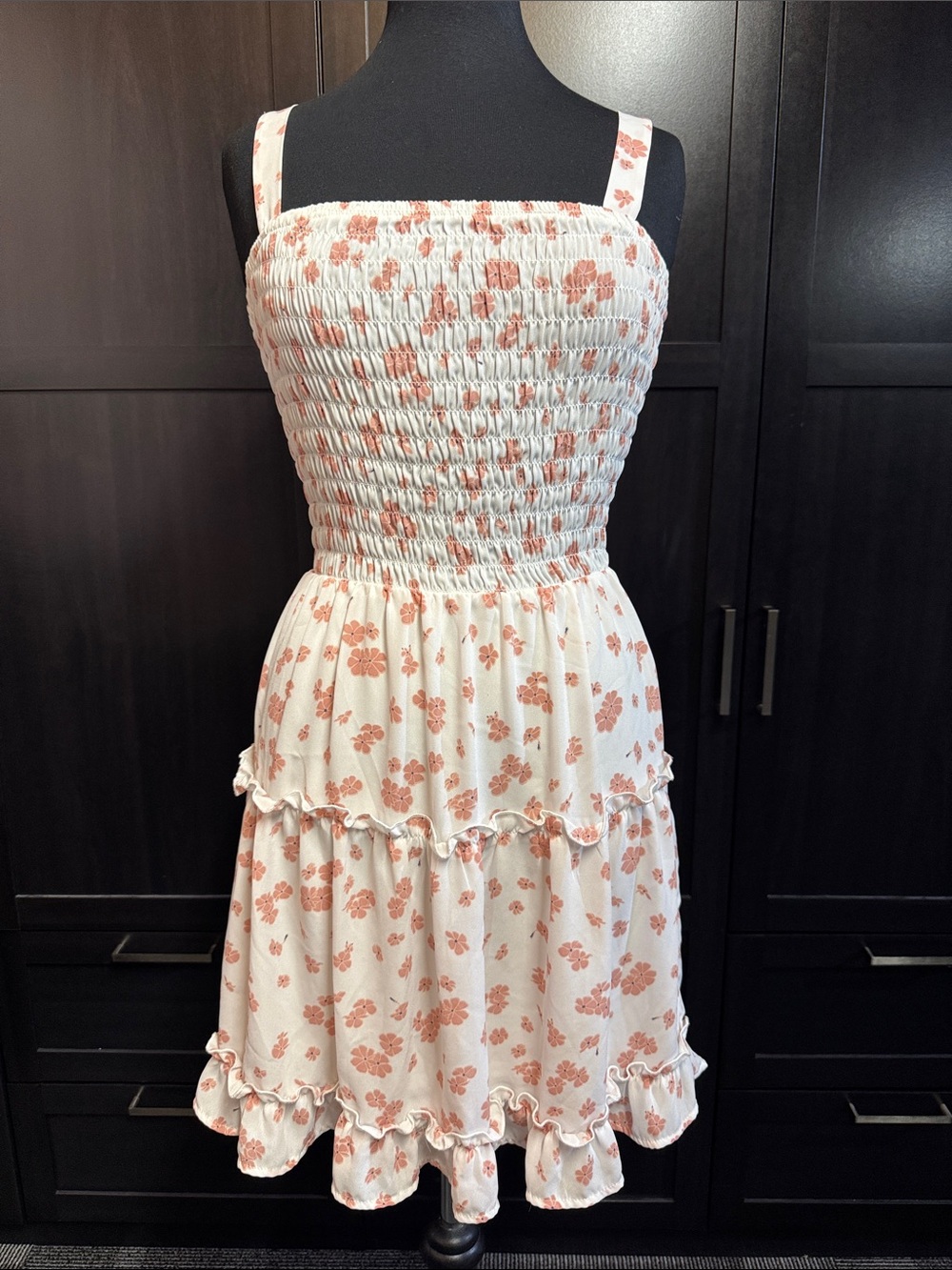 Sienna Sky White Mini Dress with Pink Floral Print